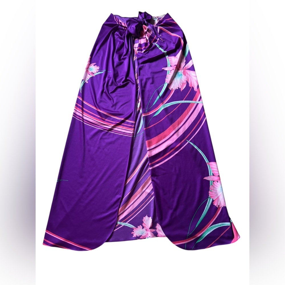 Vintage, Hawaiian purple swim wrap, medium/large